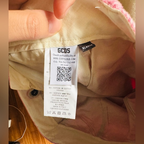 GCDS GIULY COUTURE Chino Trousers Size XL Wool Blend Pink - Picture 8 of 12